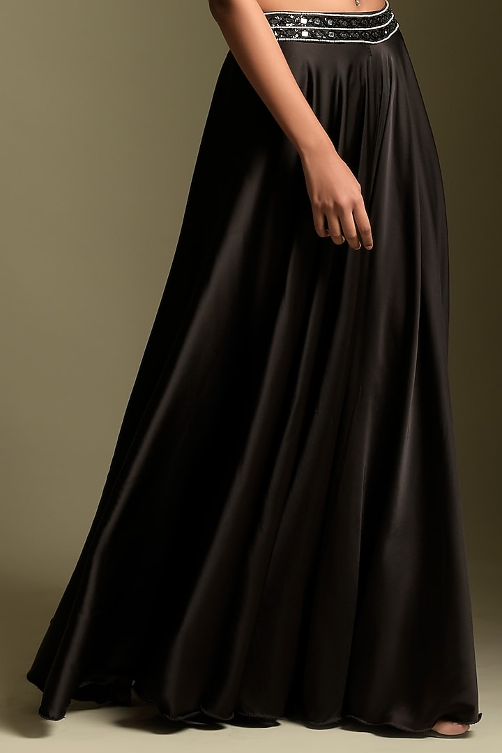 Black Satin Pant Set by Two Sisters By Gyans at Pernia's Pop Up Shop