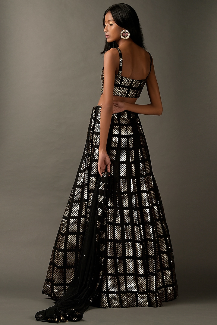 Black Embellished Wedding Lehenga Set by Two Sisters By Gyans at Pernia's Pop Up Shop