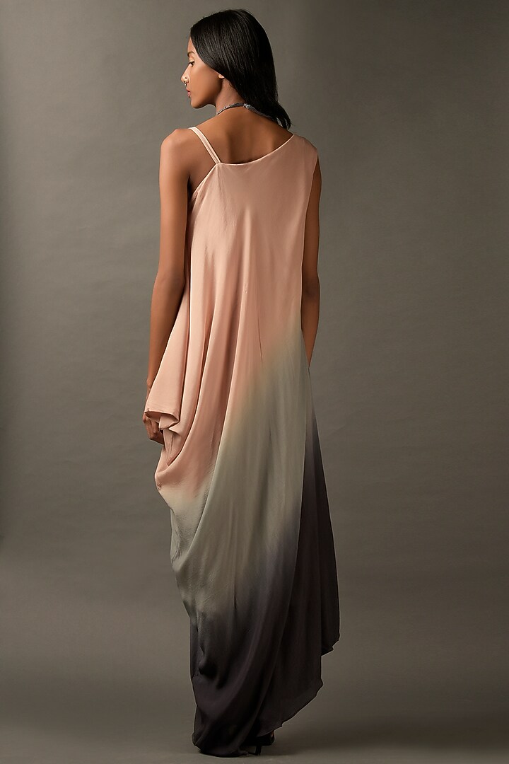 Pink & Grey Ombre Georgette Summer Dress by Two Sisters By Gyans at Pernia's Pop Up Shop