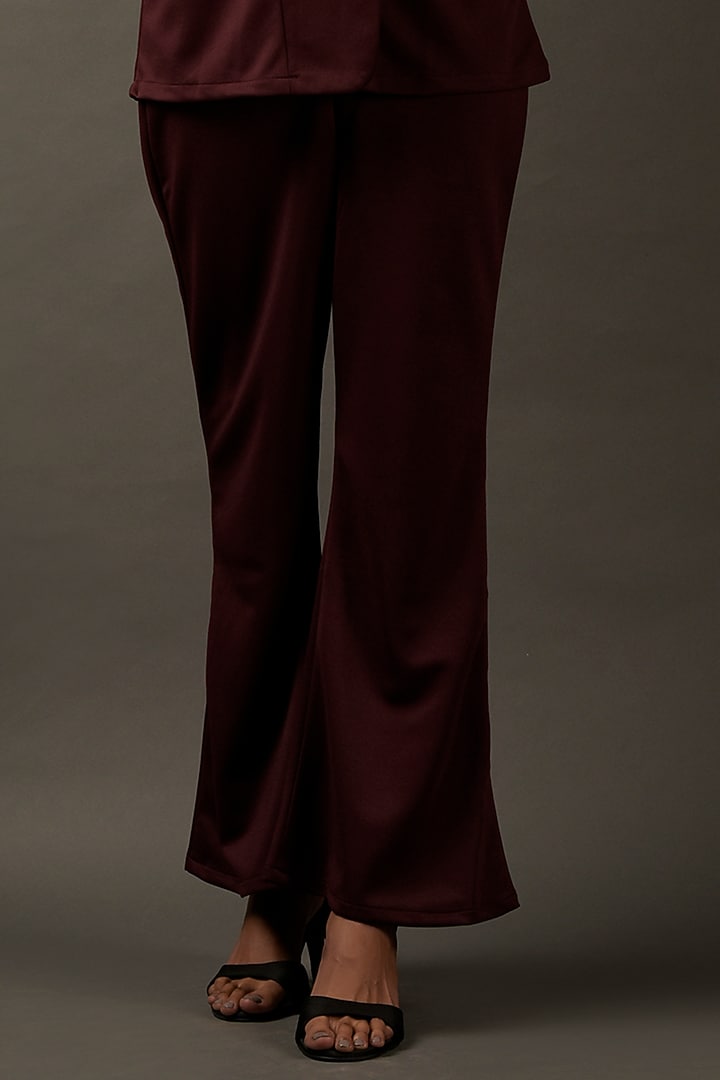 Burgundy Lycra Embroidered Co-Ord Set by Two Sisters By Gyans at Pernia's Pop Up Shop
