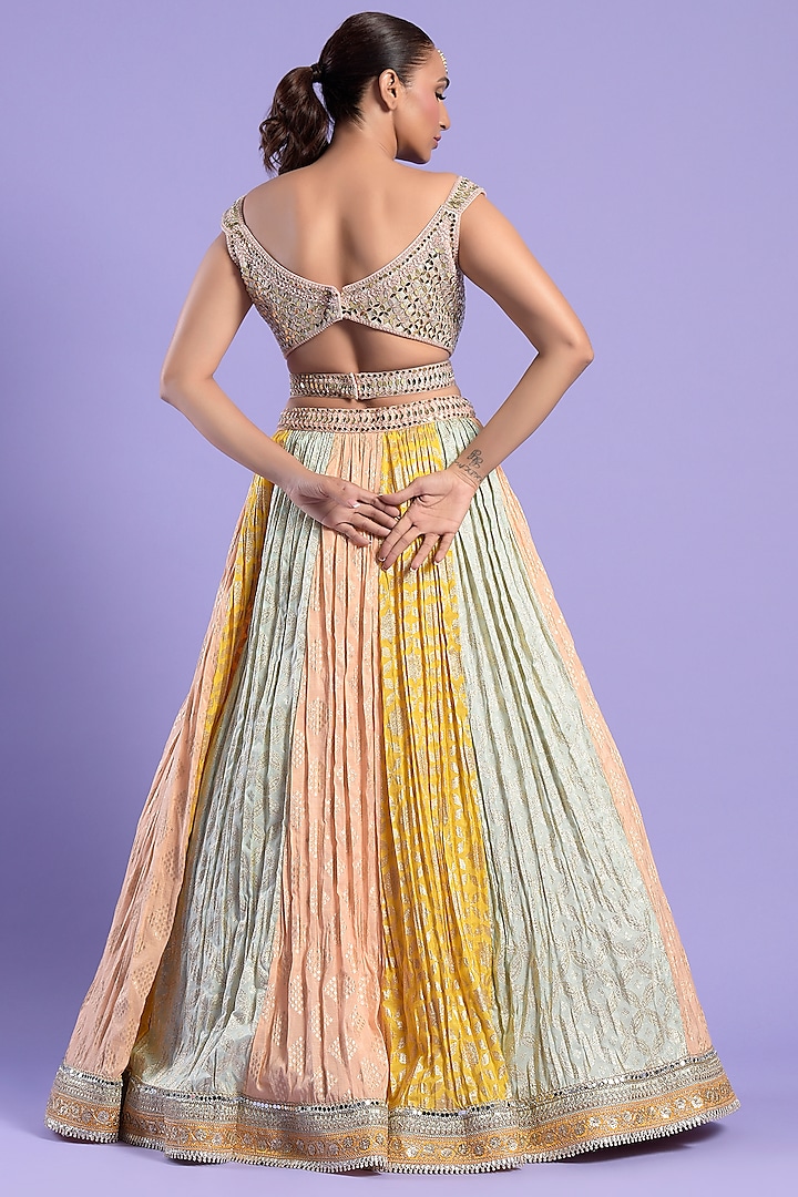 Multi-Colored Banarasi Embellished Wedding Lehenga Set by Two Sisters By Gyans at Pernia's Pop Up Shop