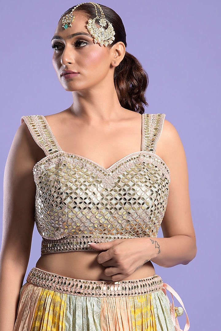 Multi-Colored Banarasi Embellished Wedding Lehenga Set by Two Sisters By Gyans at Pernia's Pop Up Shop