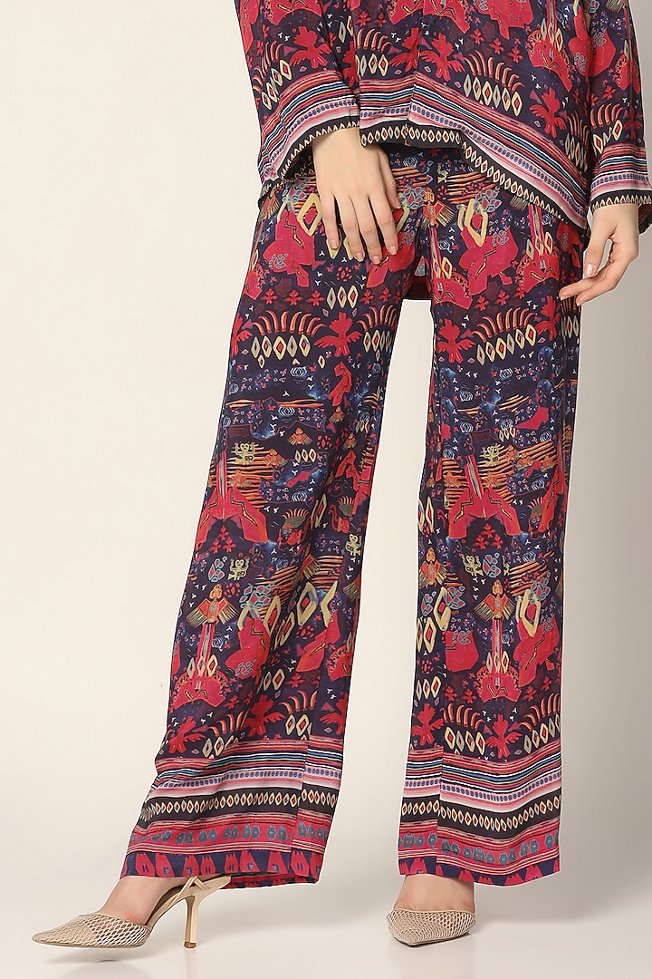 Purple Crepe Printed Co-Ord Set by Two Sisters By Gyans at Pernia's Pop Up Shop