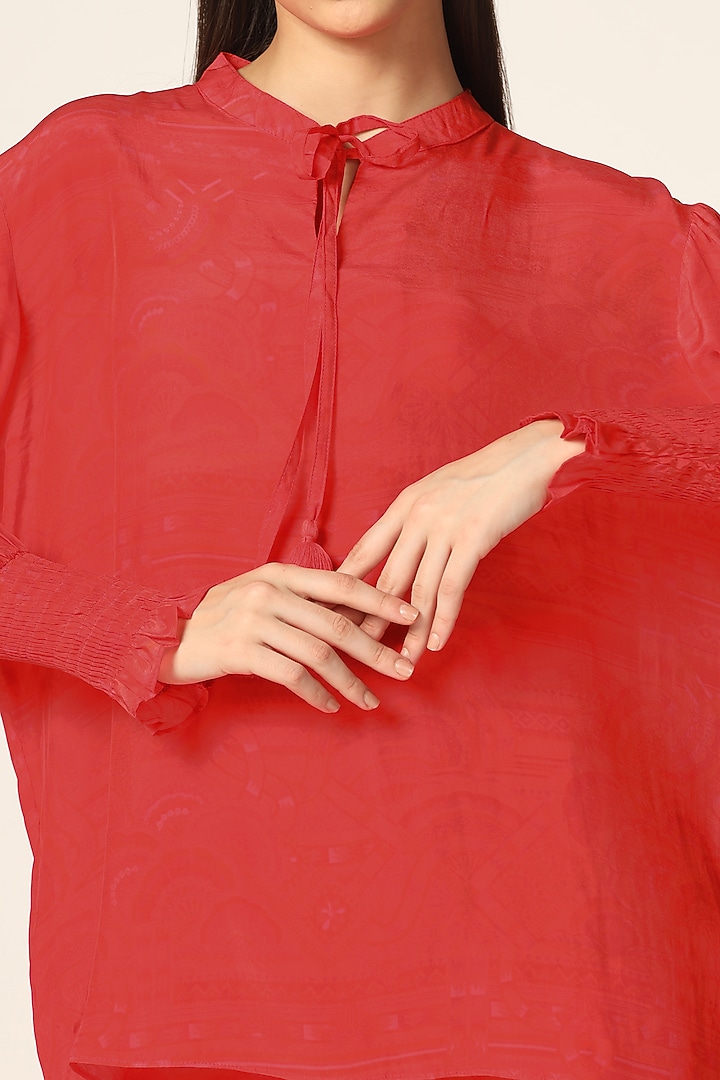 Orange Crepe Printed Co-Ord Set by Two Sisters By Gyans at Pernia's Pop Up Shop