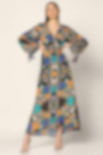 Multi-Colored Crepe Printed Dress by Two Sisters By Gyans
