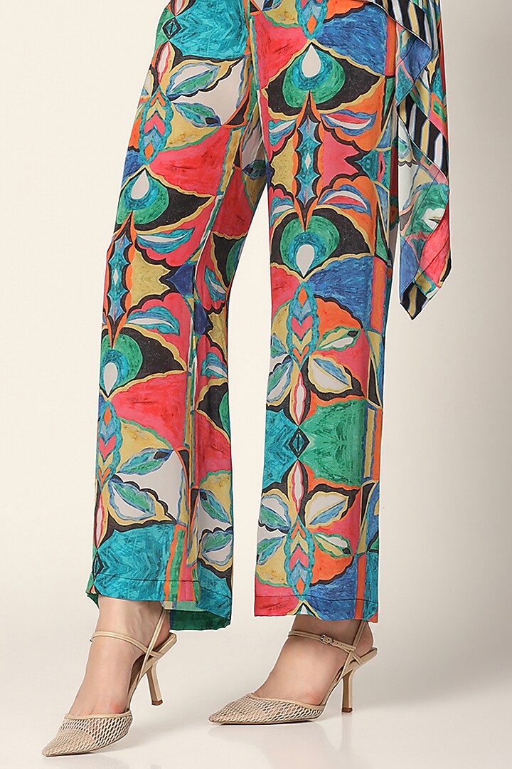 Multi-Colored Crepe Printed Jacket Set by Two Sisters By Gyans at Pernia's Pop Up Shop