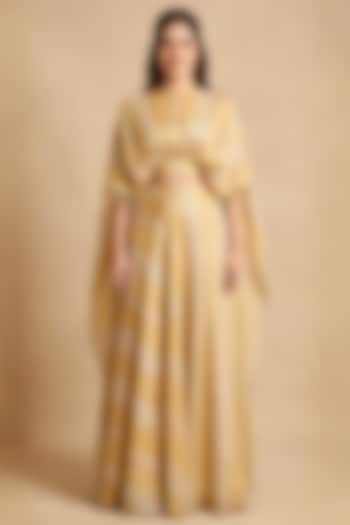 Golden Shimmer Silk Skirt Set by Two Sisters By Gyans at Pernia's Pop Up Shop