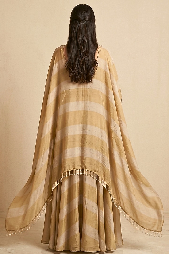 Golden Shimmer Silk Skirt Set by Two Sisters By Gyans at Pernia's Pop Up Shop