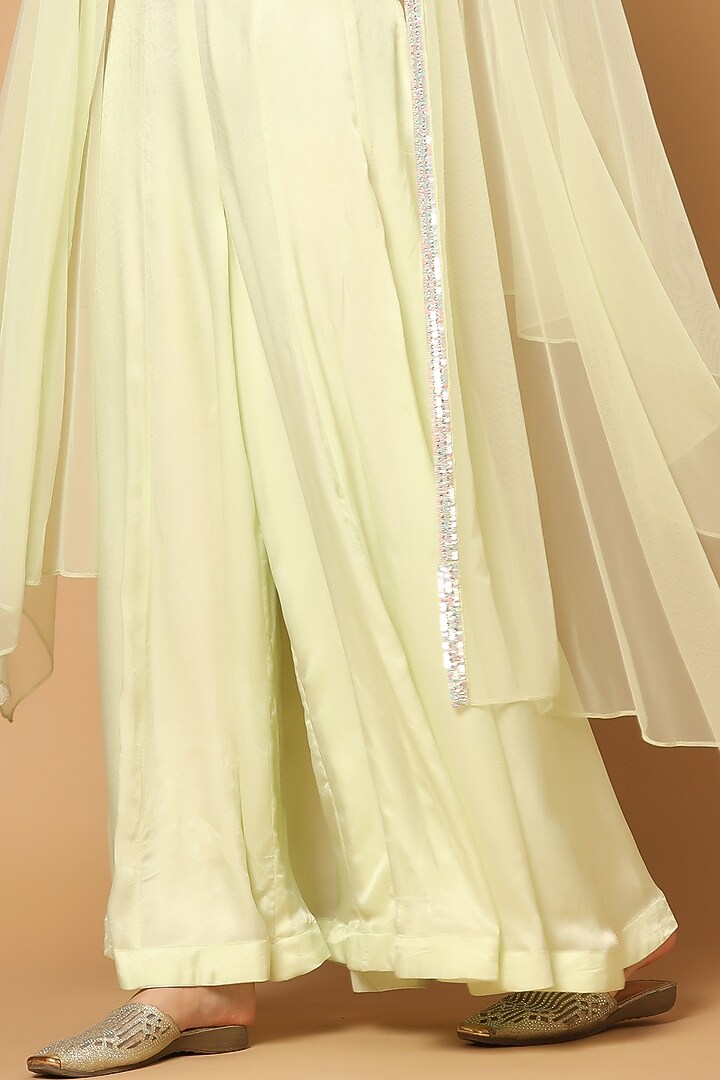 Mint Green Georgette Cape Set by Two Sisters By Gyans at Pernia's Pop Up Shop