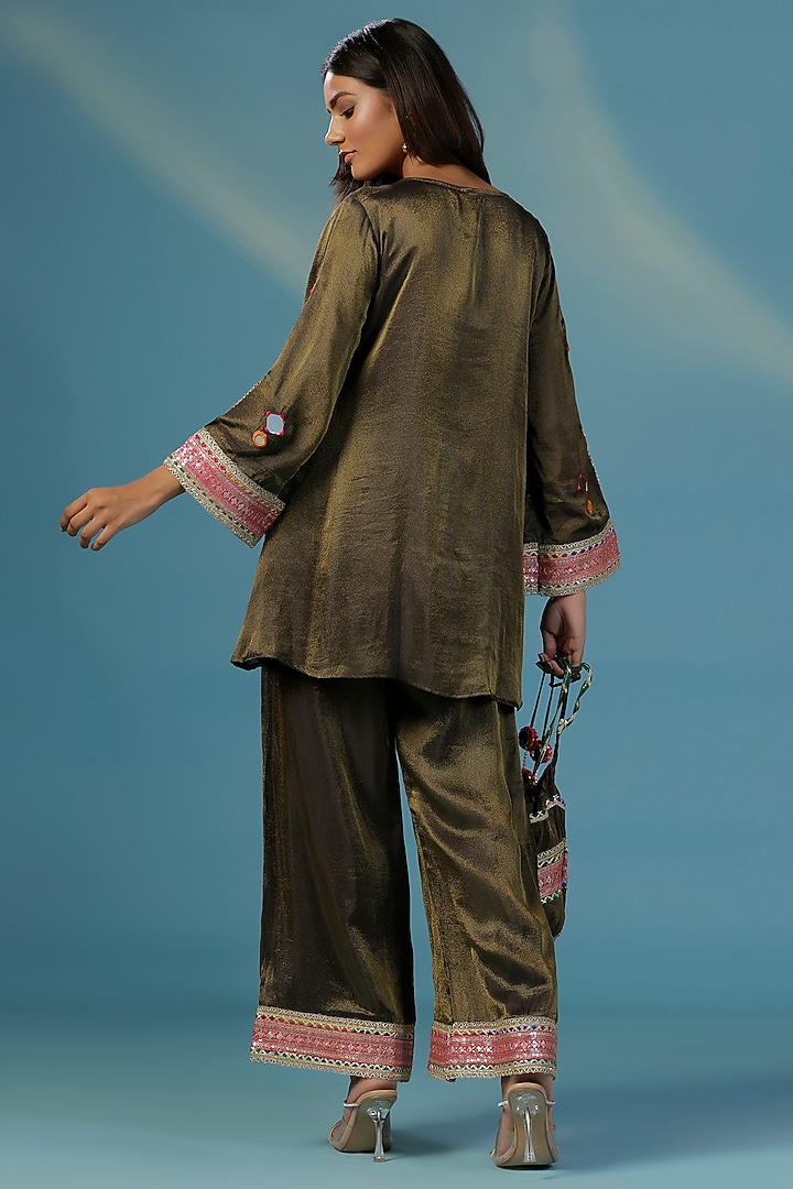 Black Tissue Zari Embroidered Co-Ord Set by Two Sisters By Gyans at Pernia's Pop Up Shop
