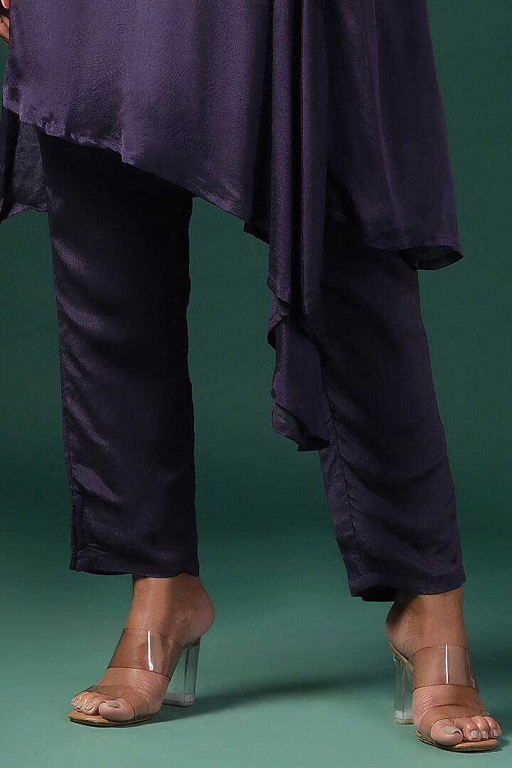 Purple Georgette Cutdana Embroidered Kurta Set by Two Sisters By Gyans at Pernia's Pop Up Shop