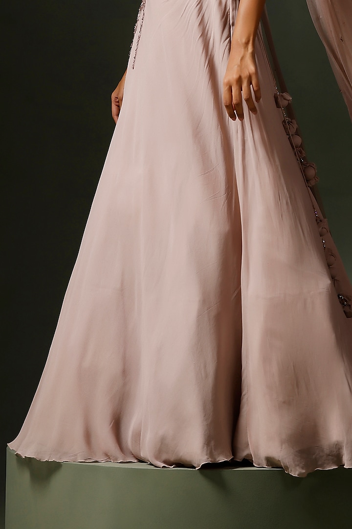 Lavender Net Embroidered Wedding Lehenga Set by Two Sisters By Gyans at Pernia's Pop Up Shop