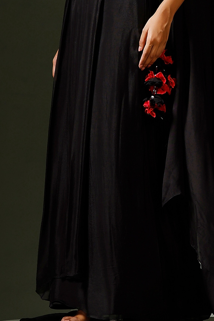 Black Chinon Cape Set by Two Sisters By Gyans at Pernia's Pop Up Shop