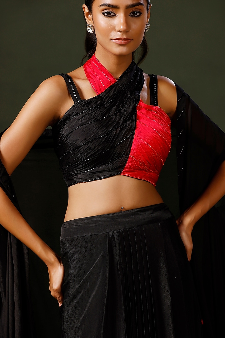Black Chinon Cape Set by Two Sisters By Gyans at Pernia's Pop Up Shop