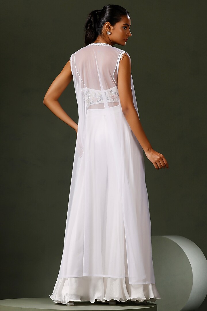 White Net Cape Set by Two Sisters By Gyans at Pernia's Pop Up Shop