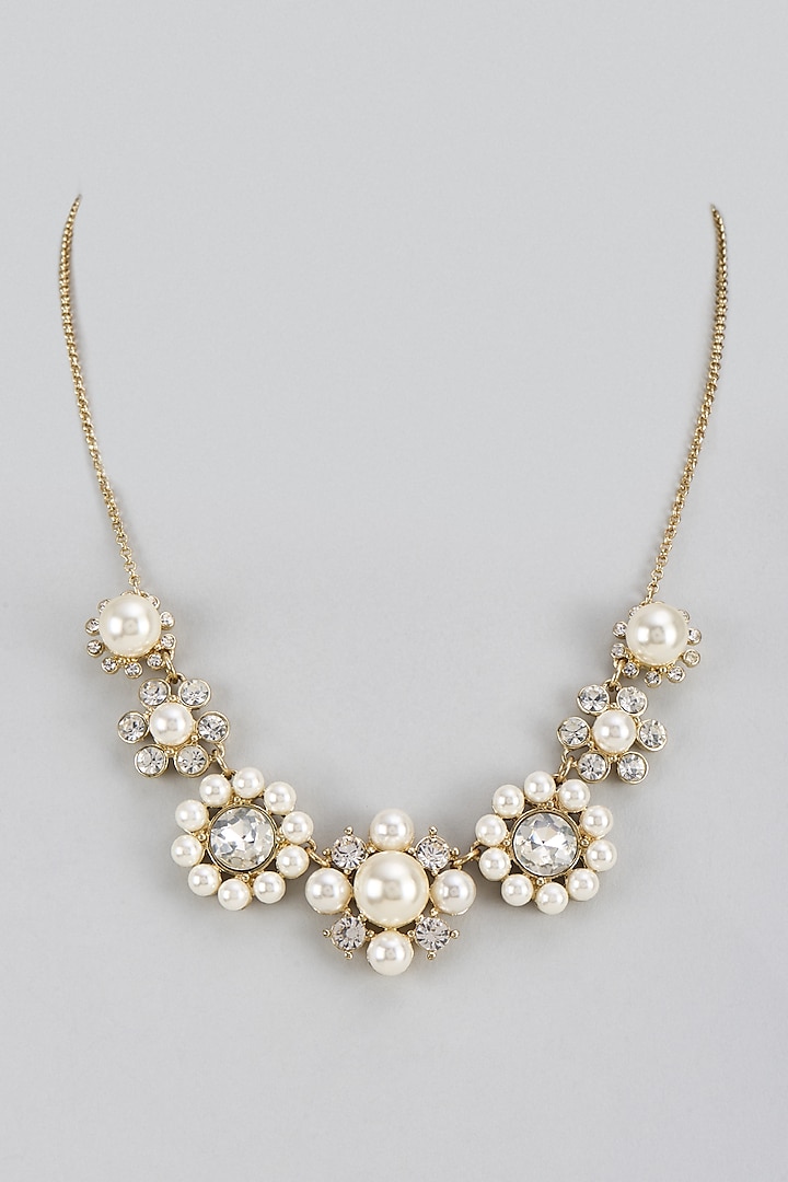 White Finish Pearl Necklace by The Style Closet