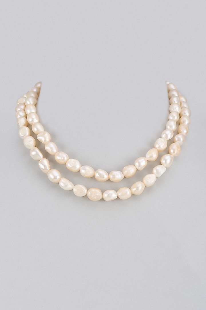 White Baroque Pearl Necklace by The Style Closet at Pernia's Pop Up Shop