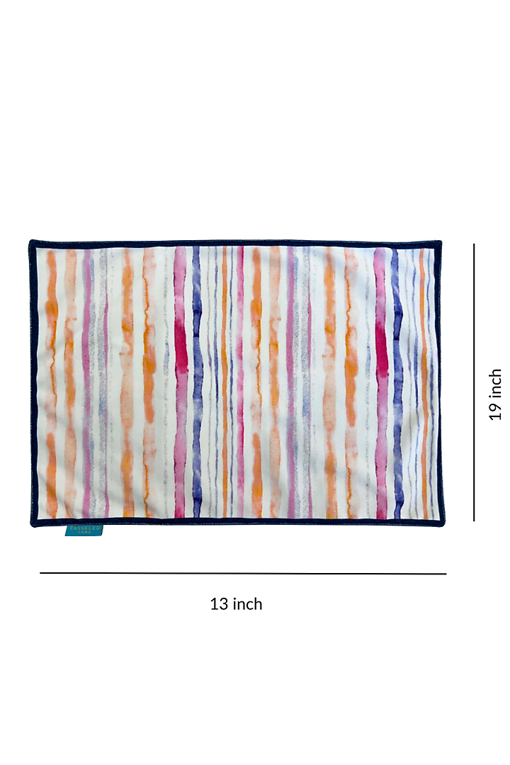 Multi-Colored Velvet & Silk Dupion Abstract Printed Placemats Set by Tasseled Home at Pernia's Pop Up Shop
