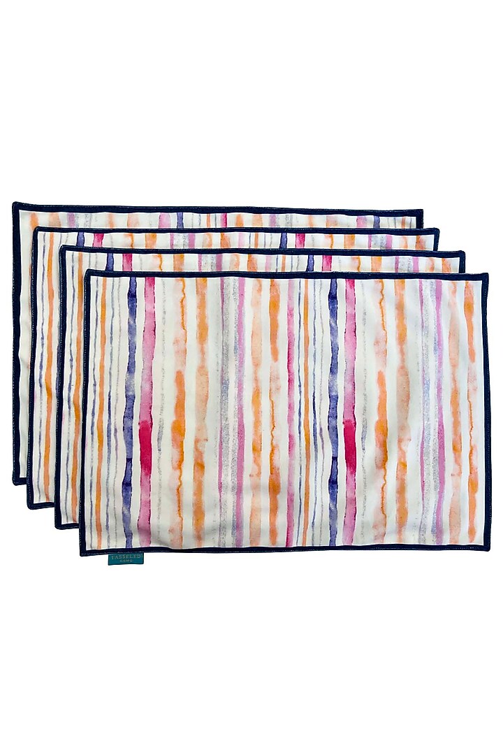 Multi-Colored Velvet & Silk Dupion Abstract Printed Placemats Set by Tasseled Home at Pernia's Pop Up Shop