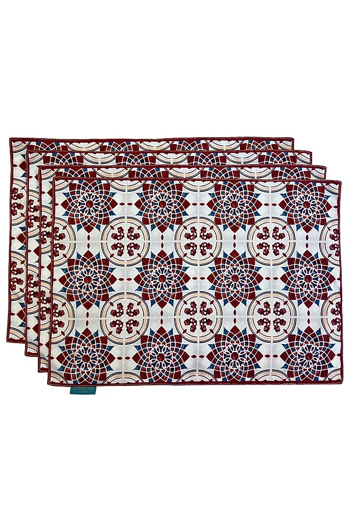 Multi-Colored Poly Duck & Silk Dupion Geometric Printed Placemats Set by Tasseled Home at Pernia's Pop Up Shop