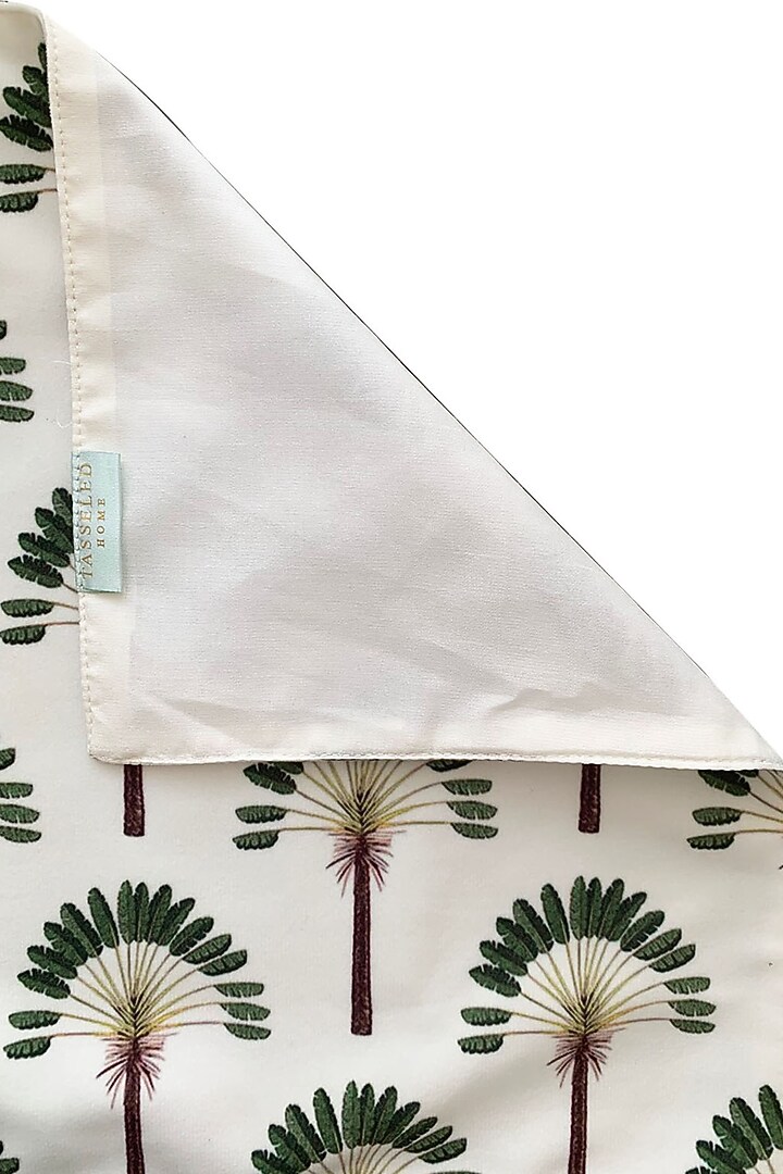 White Velvet & Silk Dupion Floral Printed Placemats Set by Tasseled Home at Pernia's Pop Up Shop