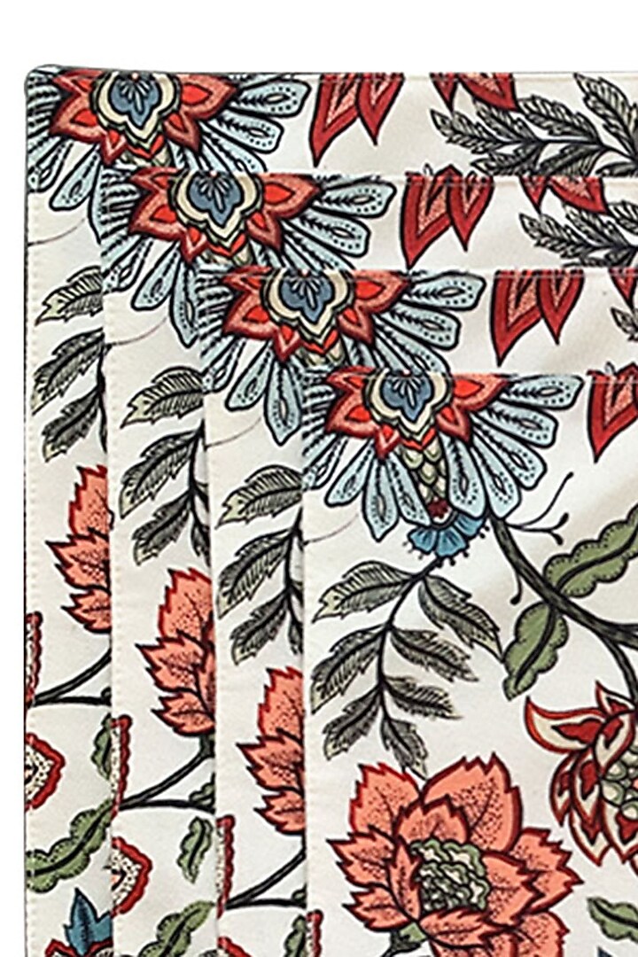 Multi-Colored Poly Duck & Silk Dupion Floral Printed Placemats Set by Tasseled Home at Pernia's Pop Up Shop