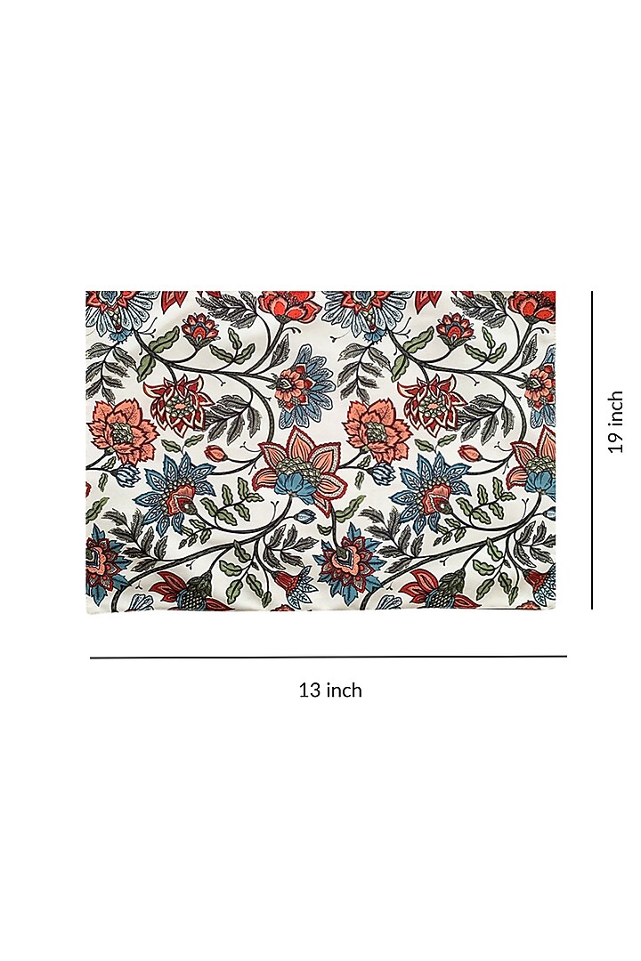 Multi-Colored Poly Duck & Silk Dupion Floral Printed Placemats Set by Tasseled Home at Pernia's Pop Up Shop
