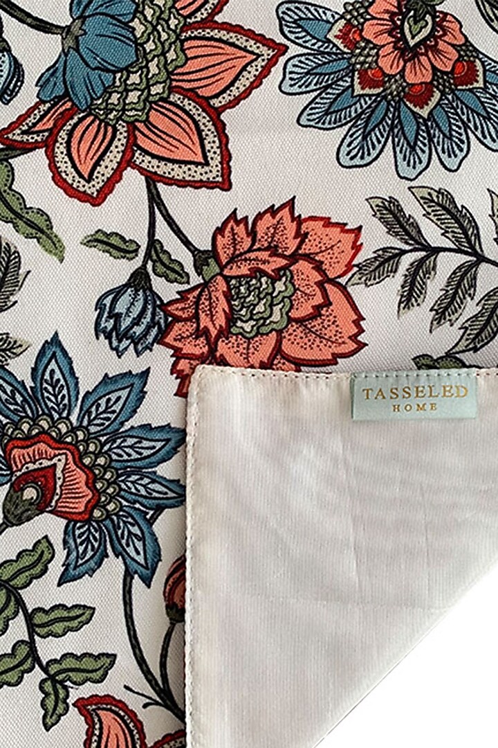 Multi-Colored Poly Duck & Silk Dupion Floral Printed Placemats Set by Tasseled Home at Pernia's Pop Up Shop