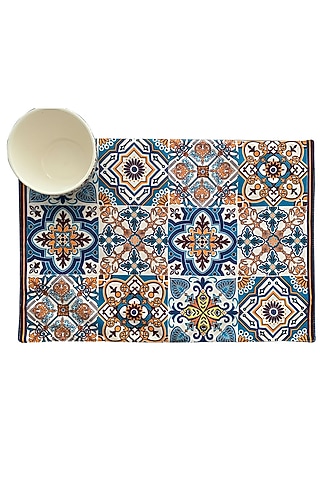 Multi-Colored Poly Duck & Silk Dupion Floral Printed Placemats Set by Tasseled Home