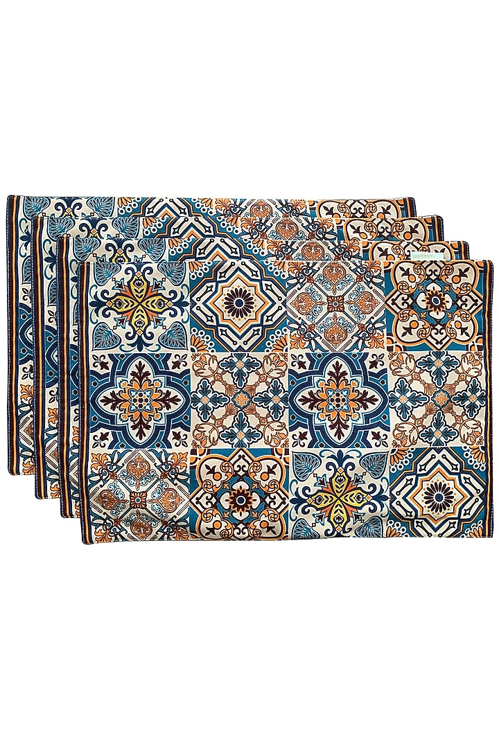 Multi-Colored Poly Duck & Silk Dupion Floral Printed Placemats Set by Tasseled Home at Pernia's Pop Up Shop