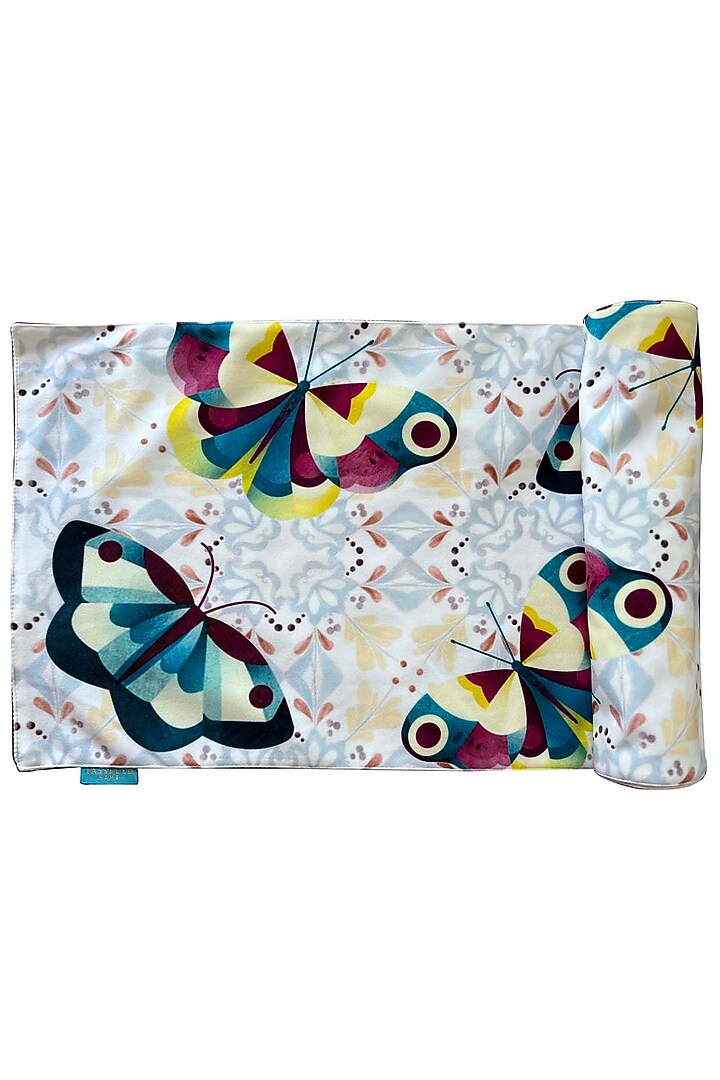 Green Velvet & Silk Dupion Abstract Printed Table Runner by Tasseled Home at Pernia's Pop Up Shop