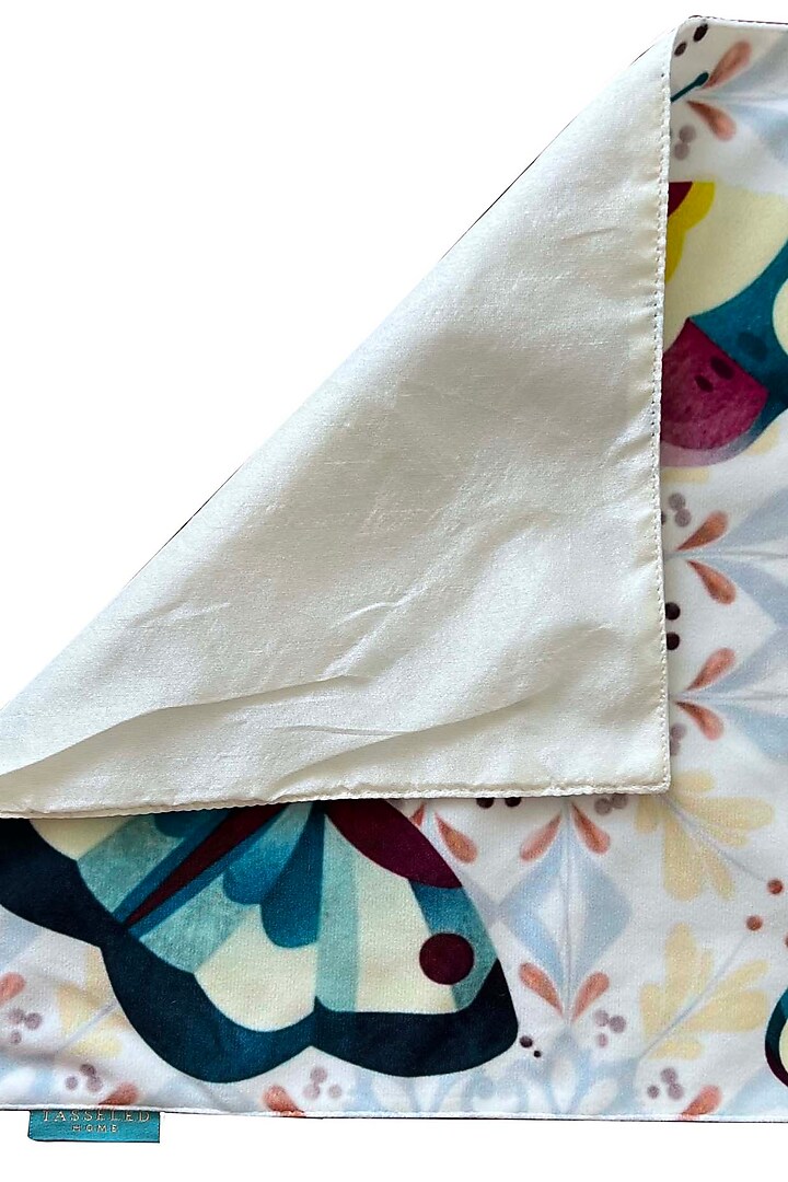Green Velvet & Silk Dupion Abstract Printed Table Runner by Tasseled Home at Pernia's Pop Up Shop