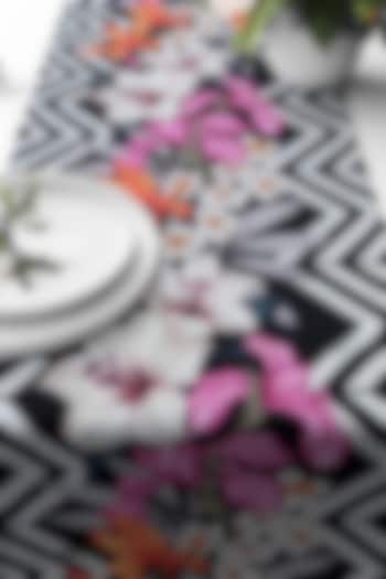 Multi-Colored Velvet & Silk Dupion Floral Printed Table Runner by Tasseled Home