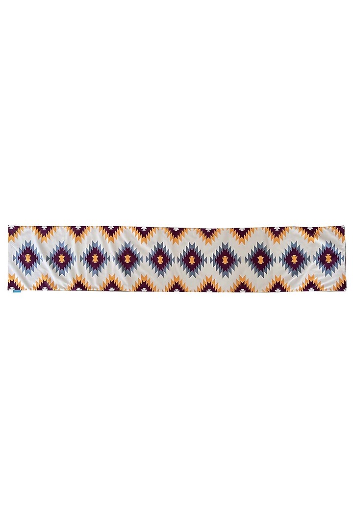 Multi-Colored Velvet & Silk Dupion Geometric Printed Table Runner by Tasseled Home at Pernia's Pop Up Shop