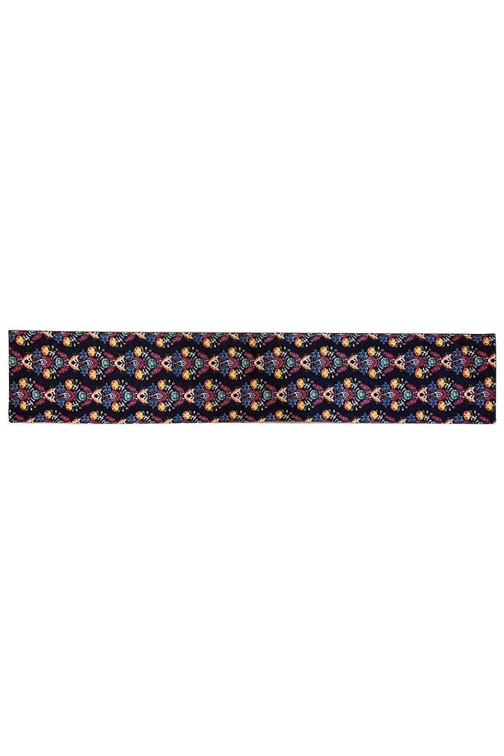Black Cotton & Silk Dupion Abstract Printed Table Runner by Tasseled Home at Pernia's Pop Up Shop