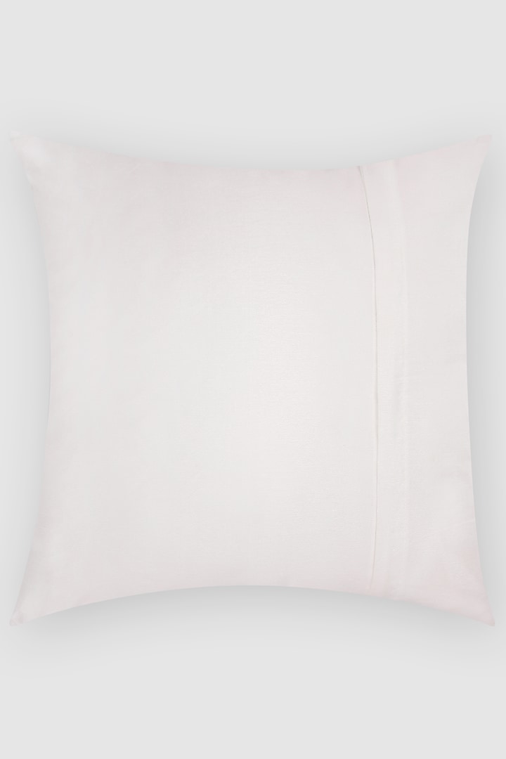 Blue Crushed Velvet & Faux Silk Printed Cushion Cover (Set of 2) by Tasseled Home at Pernia's Pop Up Shop