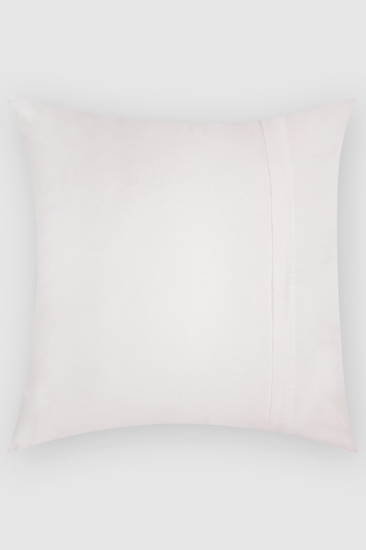 Pink Crushed Velvet & Faux Silk Floral Printed Cushion Cover (Set of 2) by Tasseled Home at Pernia's Pop Up Shop
