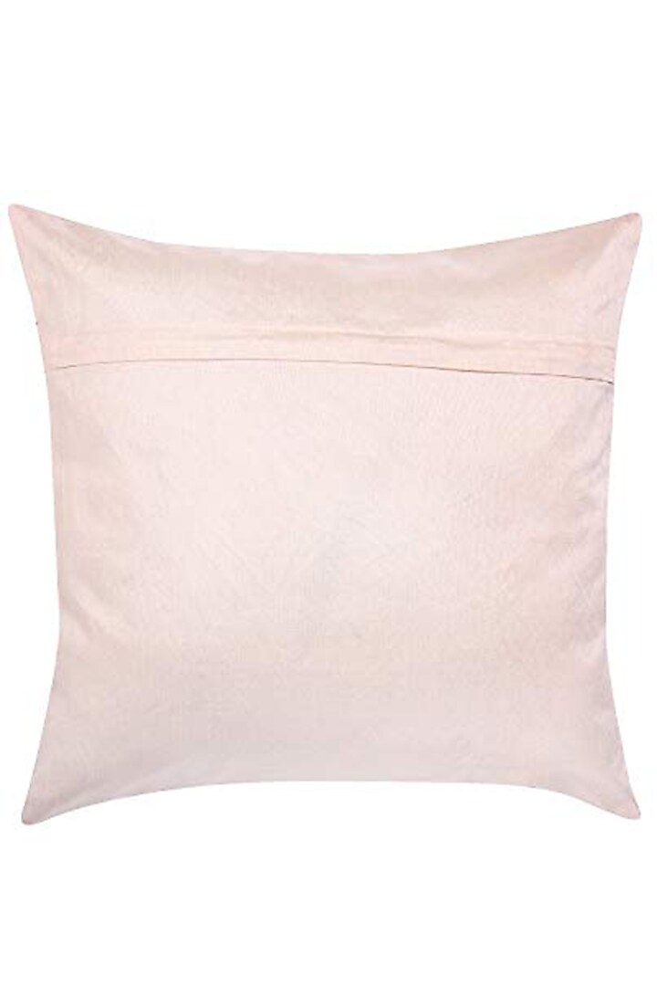 Beige Crushed Velvet & Faux Silk Abstract Printed Cushion Cover (Set of 2) by Tasseled Home at Pernia's Pop Up Shop