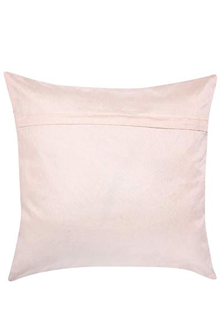 Beige Crushed Velvet & Faux Silk Abstract Printed Cushion Cover (Set of 2) by Tasseled Home at Pernia's Pop Up Shop