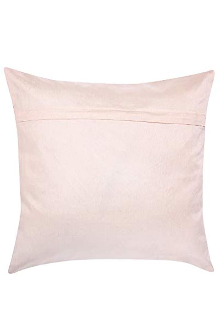 Beige Crushed Velvet & Faux Silk Abstract Printed Cushion Cover (Set of 2) by Tasseled Home at Pernia's Pop Up Shop