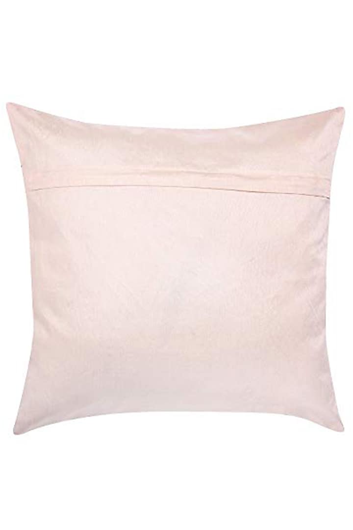 Beige Crushed Velvet & Faux Silk Abstract Printed Cushion Cover (Set of 2) by Tasseled Home at Pernia's Pop Up Shop