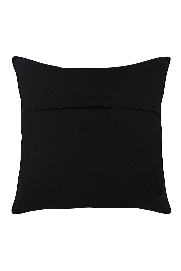 Black Crushed Velvet & Faux Silk Abstract Printed Cushion Cover (Set of 5) by Tasseled Home at Pernia's Pop Up Shop