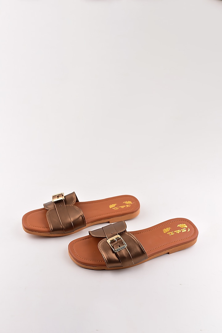 Copper Buckled Sandals by The Shoe Tales