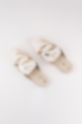 Off White Embroidered Mules by The Shoe Tales
