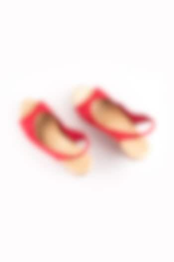 Red Floral Peep-Toe Wedges by The Shoe Tales at Pernia's Pop Up Shop