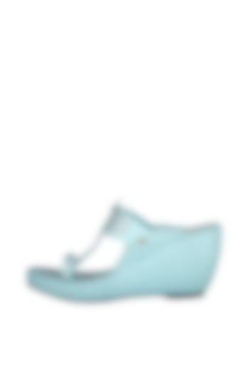 Ice Blue Kolhapuri Wedges by The Shoe Tales