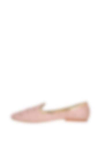 Blush Pink Embroidered Loafers by The Shoe Tales