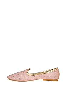 Blush Pink Embroidered Loafers Design by The Shoe Tales at Pernia's Pop ...