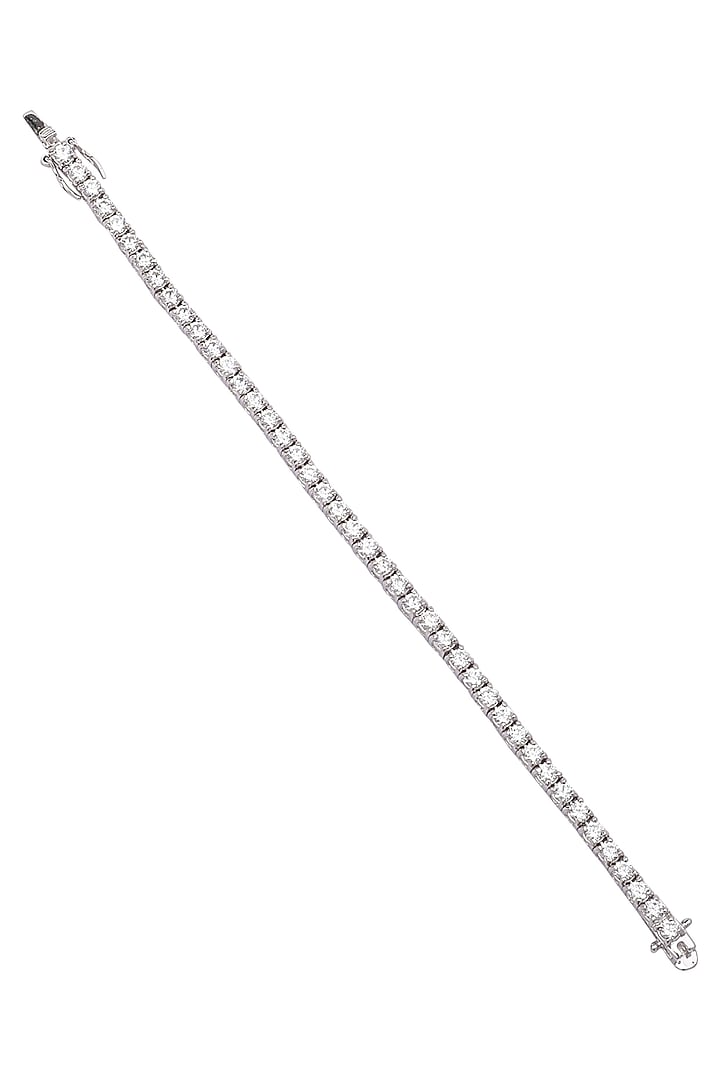 Rhodium finish cubic zircons bracelet available only at Pernia's Pop Up Shop.