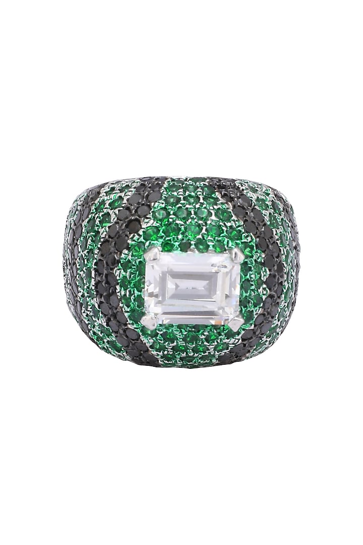 Rhodium finish zircon and swarovski ring available only at Pernia's Pop Up Shop.